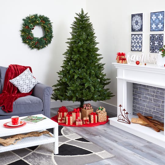 6.5ft. Pre-Lit Vermont Spruce Artificial Christmas Tree, Warm White LED Lights